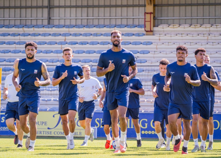 Jugadores de la seleccion u23 en una sesion de practica