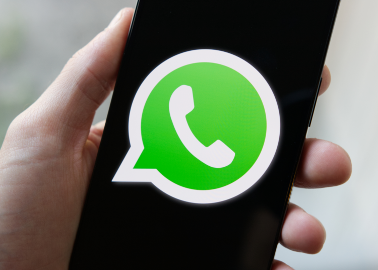whatsapp logo phone close