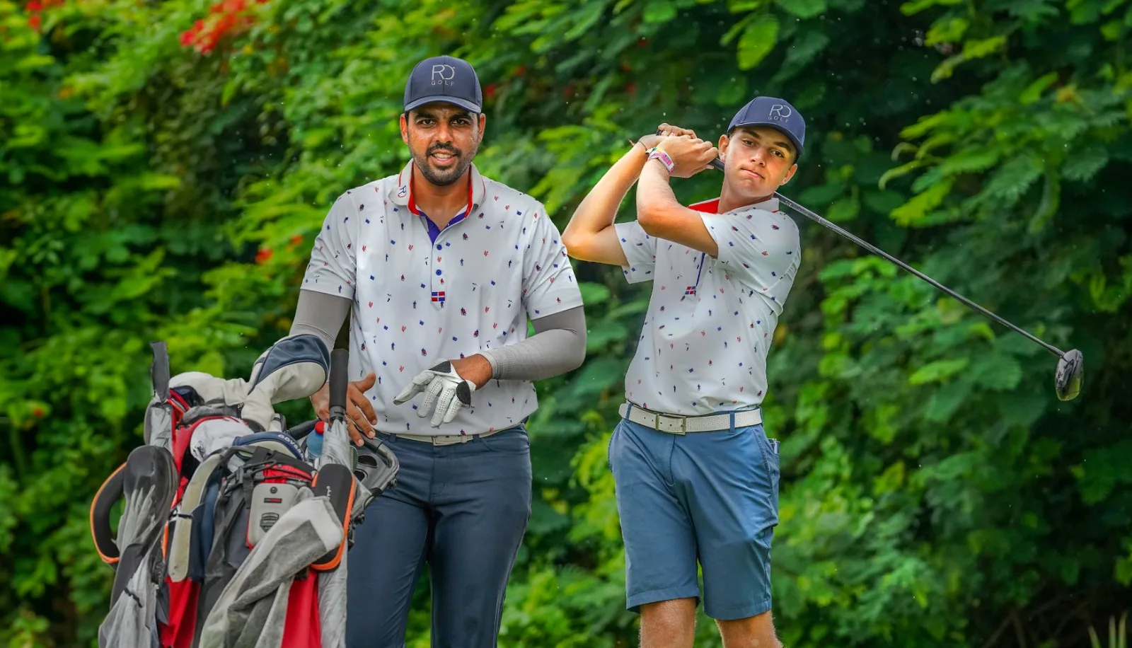 Los golfistas Rhadames Pena y Rodrigo Huerta