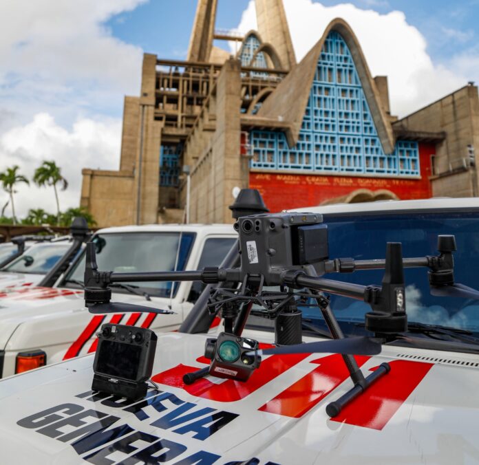 Tecnología de drones y videovigilancia del 911 en operativo virgen de la altagracia 2025