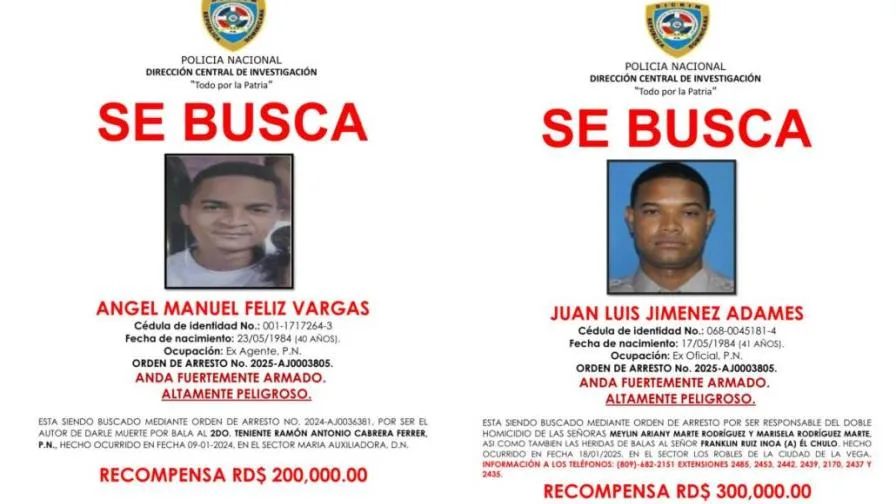 ofrecen recompensa de rd50000 por captura exmiembros policia focus 0 0 896 504