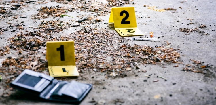 pruebas en el lugar del crimen