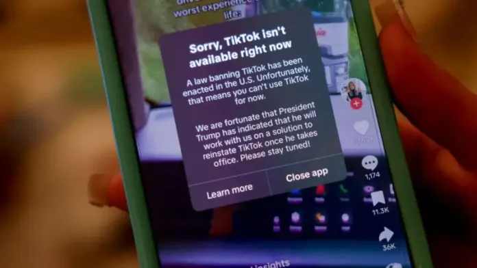 Tiktok deja de funcionar en ee.uu. tras la entrada en vigor de ley federal