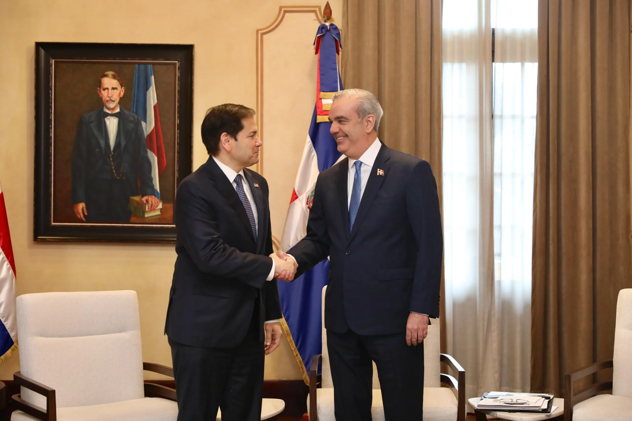 Visita de Marco Rubio al presidente Luis Abinader. 