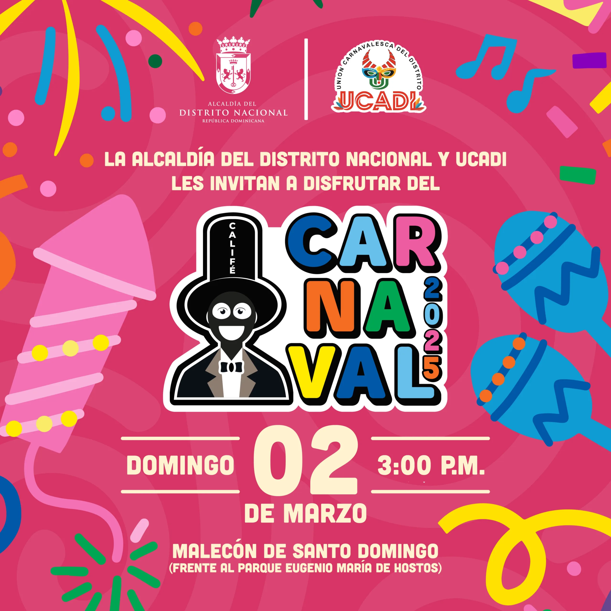 Todo listo para el Carnaval del Distrito Nacional este domingo