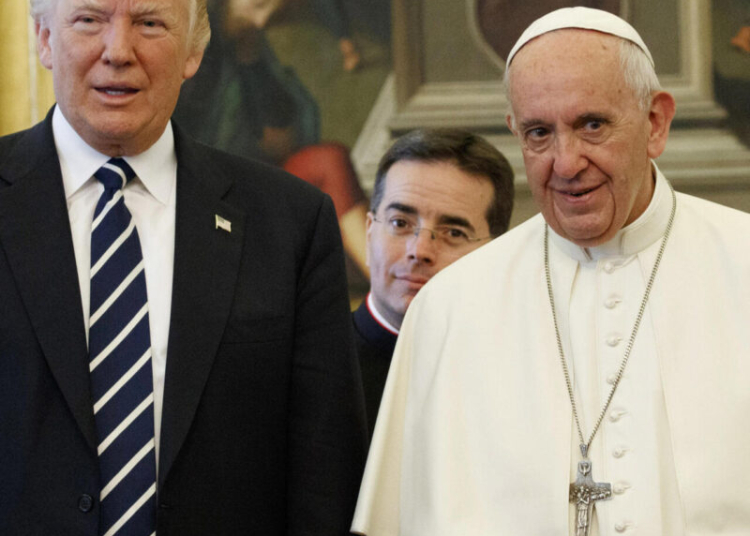 Trump and Pope Francis meet at the Vatican, May 24, 2017.