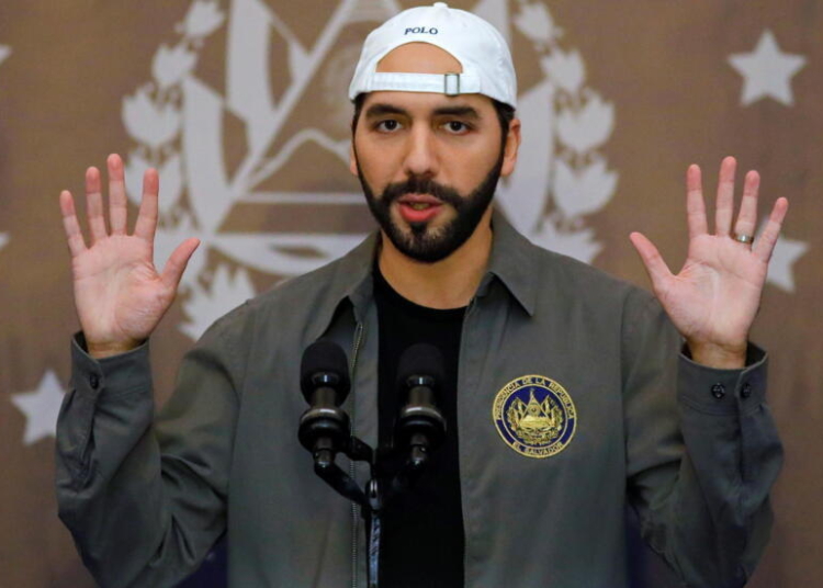 El Salvador's President Nayib Bukele speaks at a news conference before casting his vote during the municipal and parliamentary elections in San Salvador, El Salvador, February 28, 2021. REUTERS/Jose Cabezas