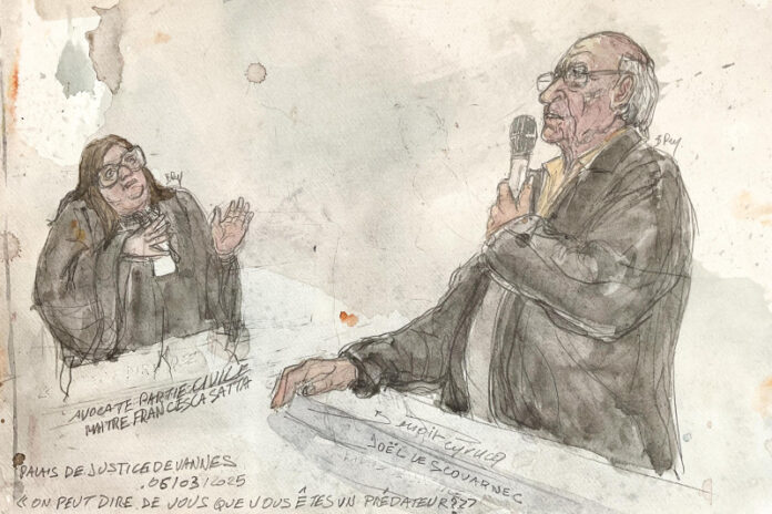 "Imagen de un juzgado o silueta de una figura judicial, representando la condena del cirujano francés.