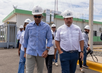 Joel santos y director de irena visitan parque solar girasol de ege haina