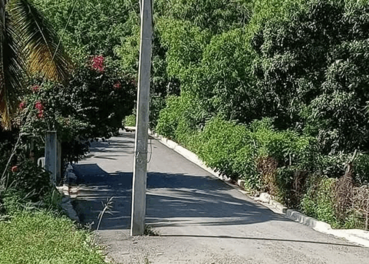 Comunitarios exigen retiro de poste que obstruye vía en san josé de ocoa