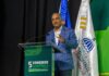 El ministro Joel Santos destacó que República Dominicana sigue el fortalecimiento de sus políticas públicas orientadas a la seguridad laboral en la minería. (1)