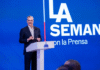Presidente Luis Abinader hablando sobre los aspirantes presidenciales del PRM en la Semanal con la Prensa.
