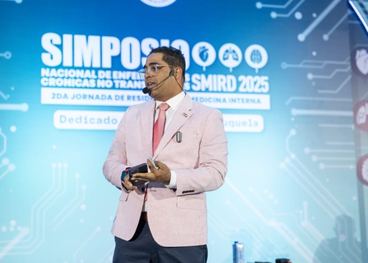 Un médico y un icono de inteligencia artificial entrelazados, simbolizando la colaboración entre la IA y la medicina para potenciar la atención sanitaria.