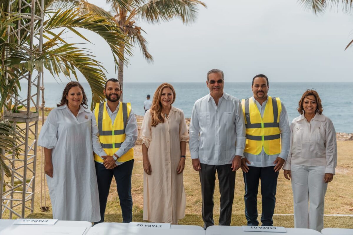 Presidente abinader y carolina mejía inician construcción del gran malecón deportivo de santo domingo