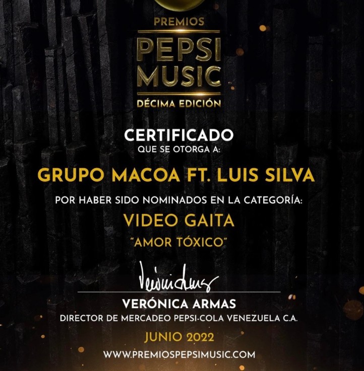 ELIUD FERRER DIRECTOR DEL VIDEO “AMOR TÓXICO” NOMINADO AL PREMIO PEPSI MUSIC