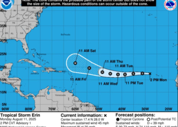 Indomet vigila la tormenta erin, que podría convertirse en huracán