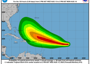 Tormenta tropical erin se fortalece, pero no representa peligro directo para república dominicana