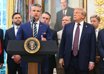 (files) us president donald trump (r) looks on as us defense secretary pete hegseth speaks in the oval office of the white house in washington, dc on september 2, 2025. President donald trump is changing the name of the department of defense to the "department of war," the white house announced on september 4, 2025, after the us leader repeatedly suggested a rebranding to project a more powerful image. Trump will sign an executive order permitting use of the "department of war" as a "secondary title" for the sprawling department, a white house document said, as its official title is established by congress. (photo by saul loeb / afp)