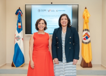 Mildred Minaya, vicepresidente Comunicación, Sostenibilidad y Reputación de APAP y Belmarys Rodríguez, directora general del Centro de Tecnologia y Educacion Permanente (TEP)