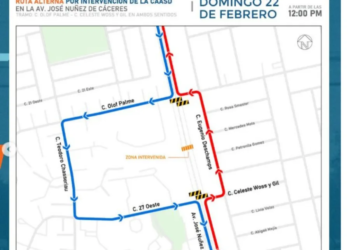 Intrant cerrará tramo de la núñez de cáceres este domingo 22 de febrero
