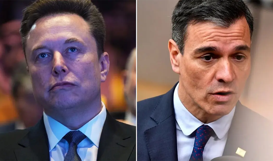 Elon musk y pedro sánchez.