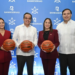 Yubelkis Ramírez Viñas, vicepresidenta de Mercadeo; Antonio Mir, presidente de la Liga Nacional de Baloncesto (LNB); Alieska Díaz, vicepresidenta ejecutiva senior Administrativa; y Pedro Chalas, vicepresidente de la Liga Nacional de Baloncesto (LNB), durante rueda de prensa que da inicio a la temporada 2026 de la referida liga.