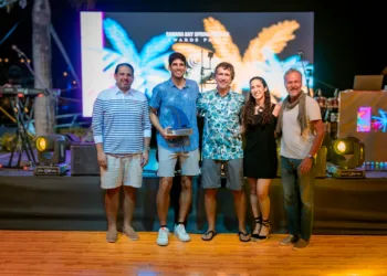 Jorge dargam, raúl aguayo-ganador del 1er lugar ilca 7, eduardo verdeja, ana bancalari y alejandro irigoyen