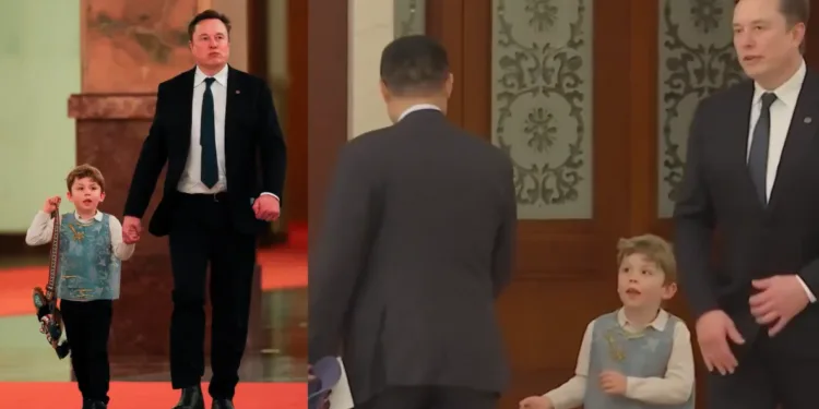 El hijo de elon musk roba miradas durante reunión de alto nivel en china junto a trump
