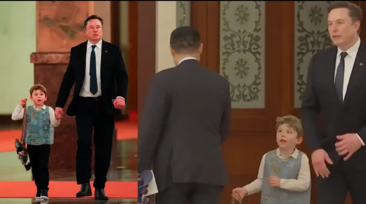 El hijo de elon musk roba miradas durante reunión de alto nivel en china junto a trump