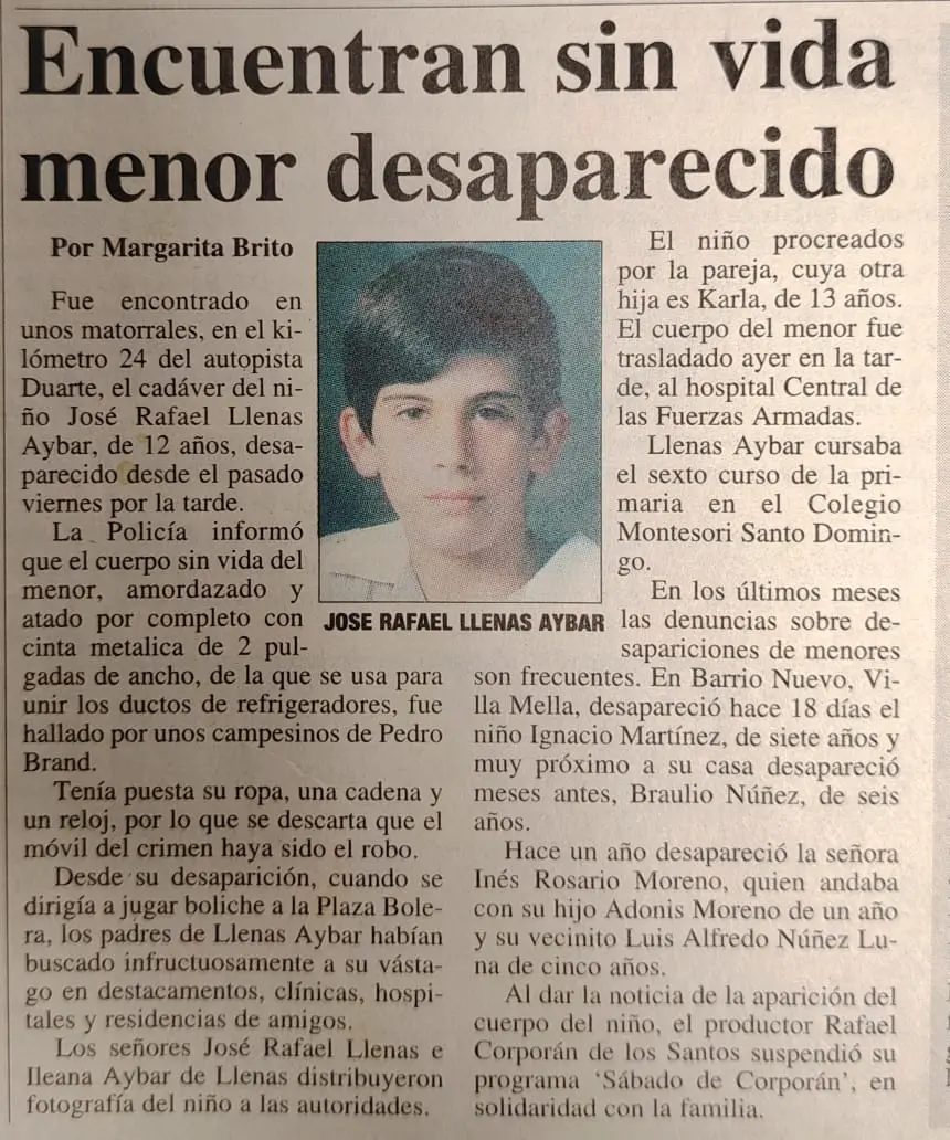 José llenas aybar: tres décadas de un caso que sigue en la memoria colectiva