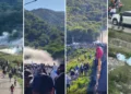 Tensión en san juan: dispersan con gases lacrimógenos protesta contra explotación minera