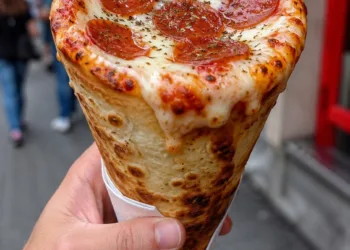 Pizza en cono gana popularidad por su practicidad