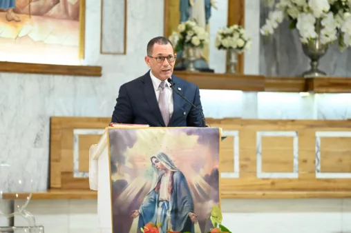 ARS Reservas celebra 24 años con una visión enfocada en la prevención y el bienestar de sus afiliados Martín gabirondo, vicepresidente ejecutivo ars reservas, habla durante la misa de acción de gracias celebrada por el 24 aniversario de la institución.